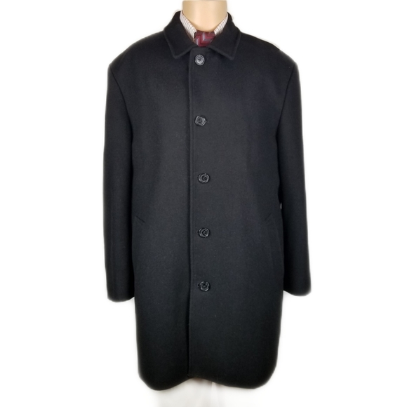 Michael Kors Men Coat Sz 46R Black Button Wool - Picture 1 of 7